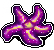 A pixel sticker of a purple sea star