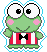 A pixel sticker of Kerokerokeroppi