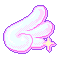 A pixel sticker of an anime wing