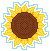 A pixel sticker of a sunflower