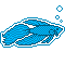 A pixel sticker of a blue betta fish