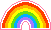 A pixel sticker of a rainbow