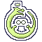 A pixel sticker of the ouroburos