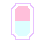 A pixel sticker of a pink and blue pill