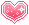 A pixel sticker of a sparkly heart