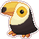 A pixel sticker of a toucan