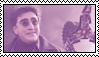 A stamp of Doctor Octopus from the movie, 'Spider-Man:No Way Home' with a pink overlay