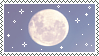 A pixel stamp of the moon against the night sky