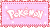 A pink stamp with white sparkles and the Pokemon logo