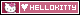 A red and pink web badge with an image of Kitty from the Hello Kitty franchise, and text that reads, 'Love Hello Kitty'. 'Love' is replaced by a white pixel heart