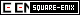 A black and white web badge with an image of the Square-Enix logo and text that reads, 'Square-Enix'