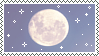A stamp depicting the moon