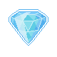 A pixel sticker of a blue gem by Ale