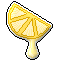 A pixel sticker of a dripping lemon by arlita