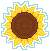 A pixel sticker of a sunflower by Cybernetic Dryad