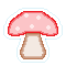 A pixel sticker of a red mushroom by frogpondblues