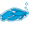 A pixel sticker of a blue betta fish by Key