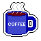 A pixel sticker of a coffee cup by L-Chan