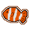 A pixel sticker of a clownfish by PK Lucky