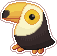 A pixel sticker of a toucan by Wasongo